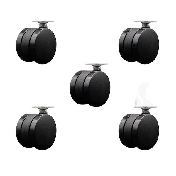 Service Caster 2-3/8'' Furniture Casters Nylon Twin Wheel Top Plate, 5PK SCC-UHTP02S60-NYS-5 - main